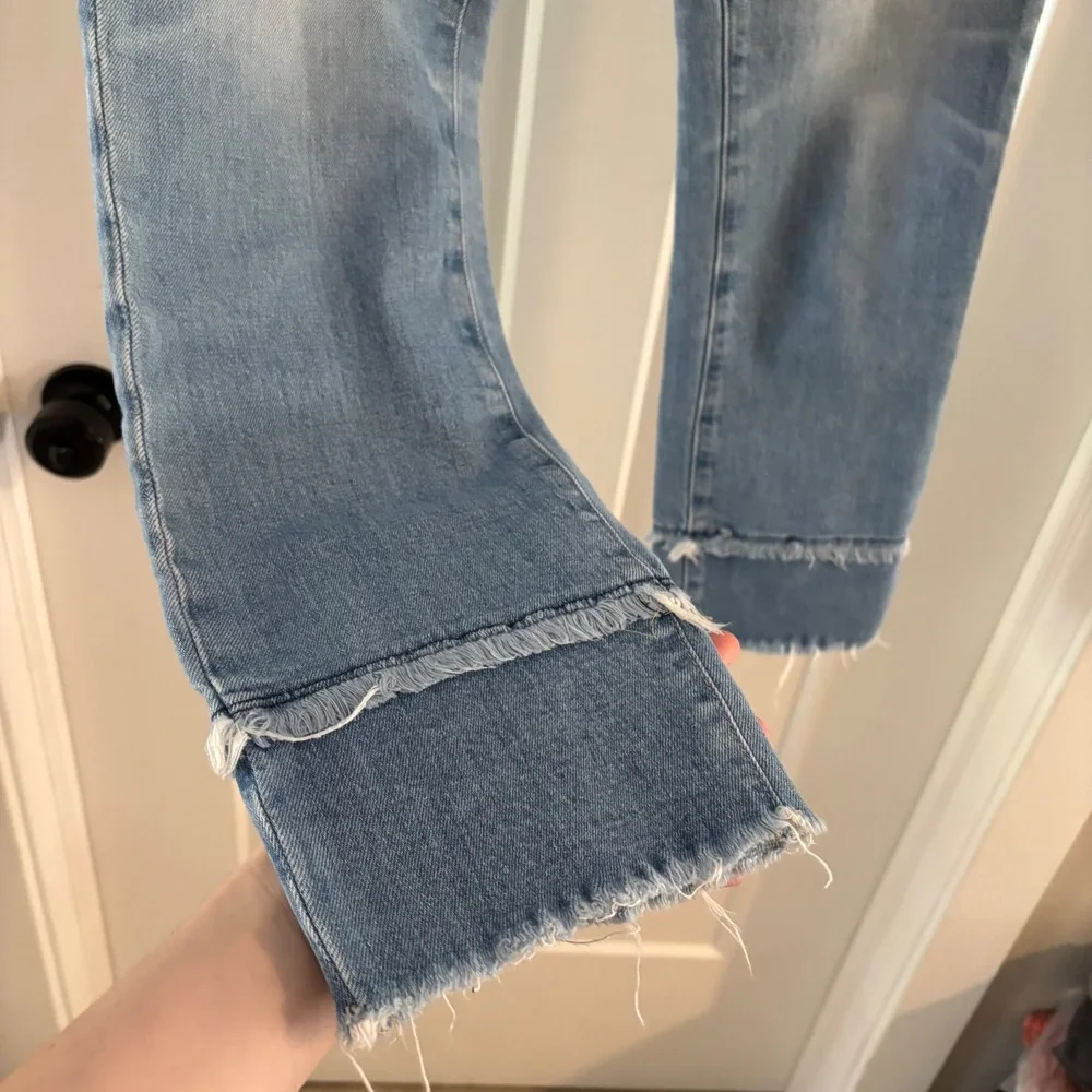 AG Adriano Goldschmied Denim‎ Jeans Womens Light Wash Frayed Hem Cropped